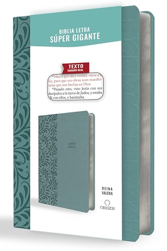 Libro Santa Biblia Rvr Letra S.G Piel Aguamarina