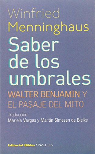 Libro SABER DE LOS UMBRALES de WINFRIED MENNINGHAUS