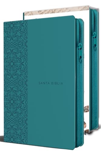 Libro Santa Biblia Simil Piel Aguamarina