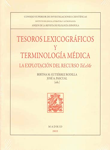 Libro TESOROS LEXICOGRAFICOS Y TERMINOLOGIA MEDICA de VARIOS