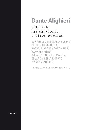 Libro LIBRO DE LAS CANCIONES Y OTROS POEMAS de DANTE ALIGHIERI
