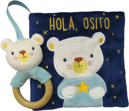 Libro HOLA OSITO UN LIBRO DE TELA Y UN SONAJERO de AAVV