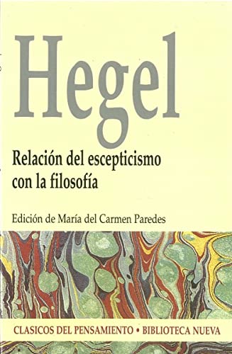 Libro RELACION DE ECEPTICISMO CON LA FILOSOFIA de HEGEL