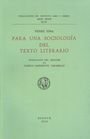 Libro PARA UNA SOCIOLOGIA DEL TEXTO LITERARIO de PIERRE ZIMA