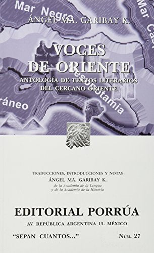 Libro Voces De Oriente Antologia De Textos Literarios Del Cercano Oriente