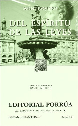 Libro DEL ESPIRITU DE LAS LEYES de MONTESQUIEU